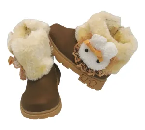 BABY GIRL SIZE 5 TODDLER - Fuzzy Ankle Boots EUC B19